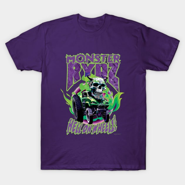 Monster Rydz - Hell on Wheelz! T-Shirt by Daily Detour